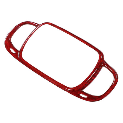Red Real Carbon Fiber Center Console Air Outlet Trim For Fiat 500 2016+ 20