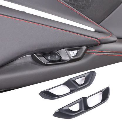 Matte Black ABS Full Interior Set Cover Trim Kit For Corvette C8 2020-25 - Styles 6-10 22
