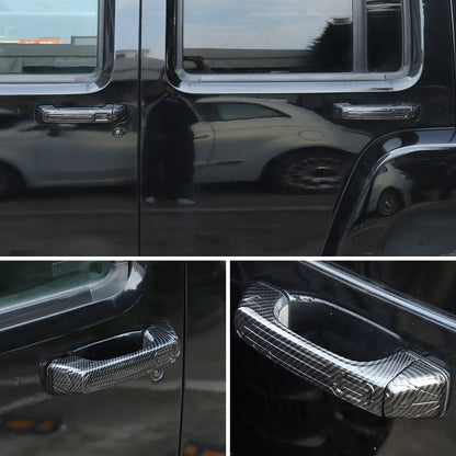 ABS Carbon Fiber Door Handle + Tailgate Cover Trim Bezel For Hummer H3 2005-2009 5