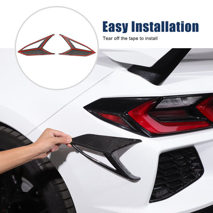 Real Carbon Fiber Rear Taillight Side Trim Cover for Corvette C8 2020+ US 8