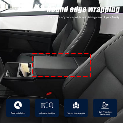 Real Dry Carbon Fiber Center Console Interior Trim For Tesla Cybertruck 2024+ 52