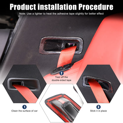 Real Carbon Fiber Seat Safety Belt Button Cover Frame Trim For Corvette C8 20-26 13