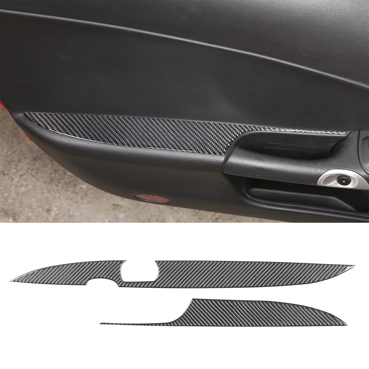 Carbon Fiber soft Door armrest panel Cover sticker Trim For Corvette C6 2005-13 2