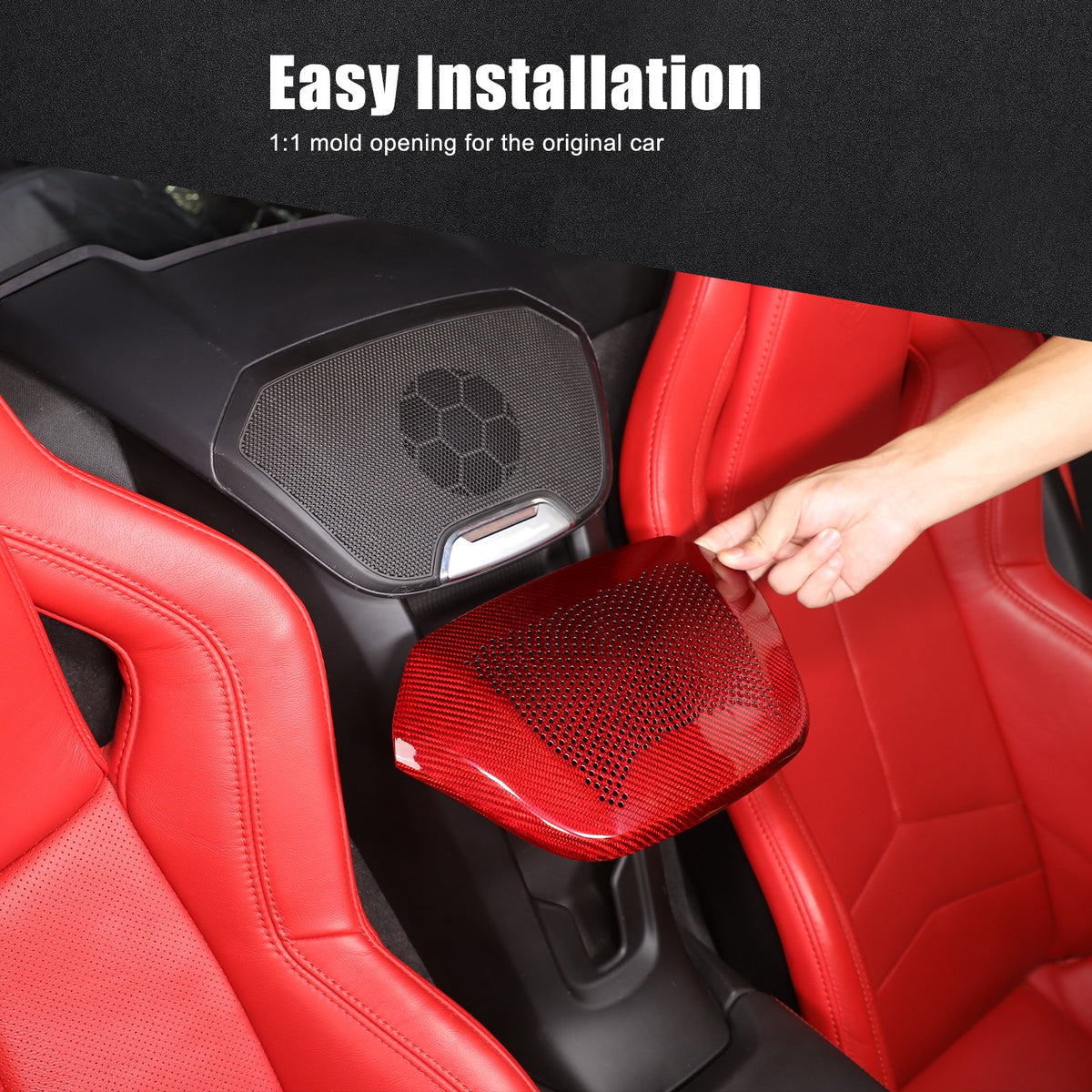 Real Carbon Fiber Rear Speaker Grill Cover For Corvette C8 2LT 3LT 2020+ 8