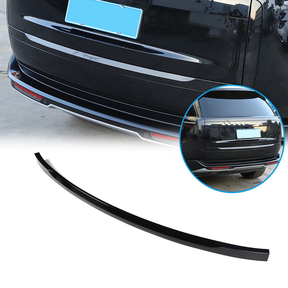 Glossy Black ABS Tailgate Trunk Handle Cover Trim For Range Rover Vogue 2023-24 3