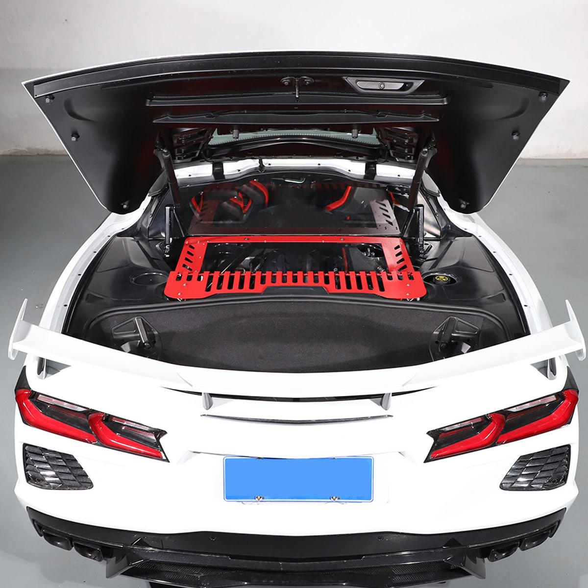 Red Alloy Engine Bay Panel Cover Trim Fit For Corvette C8 2020-26 11