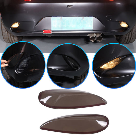 Smoked Black Rear Bumper Fog Light Lamp Trim Cover For Mazda MX-5 Miata 16-23 US 1