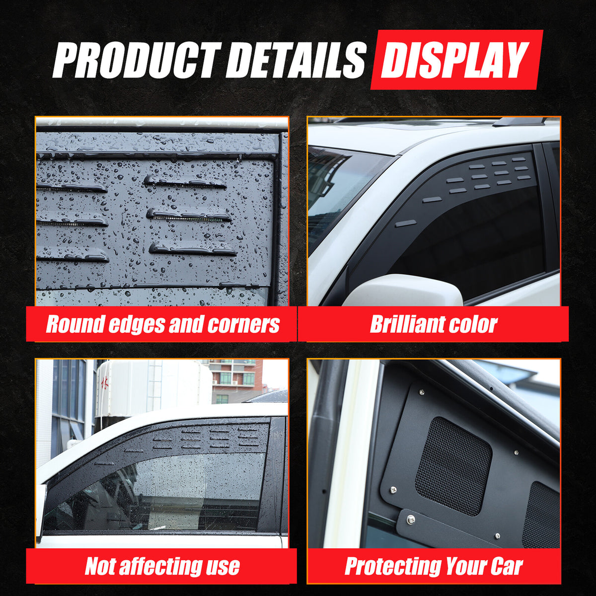 Rear Door Window Louver Air Vent Panel Trim For Toyota Land Cruiser Prado 10-23 10