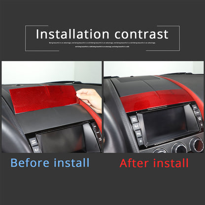 Red Carbon Fiber Console Navigation Upper Panel Cover Trim For Jaguar F-TYPE 13+ 4