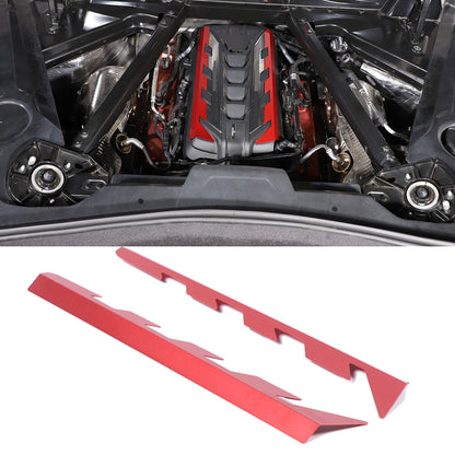 Red Alloy Engine Bay Panel Rear Crossmember Cover Set For CORVETTE C8 2020-26 5