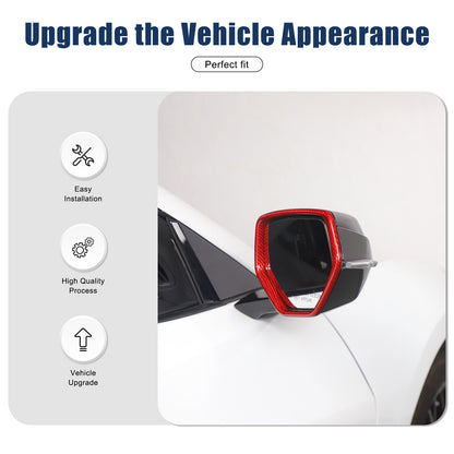 Red Real Carbon Fiber Side View Mirror Frame Cover Trim For Corvette C8 20-26 10