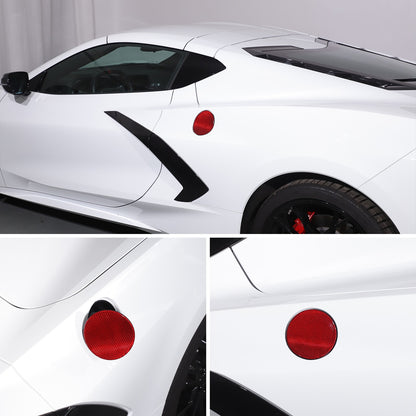 Replacement Red Real Carbon Fiber Fuel Tank Cap Lid Cover For Corvette C8 20+ US 5