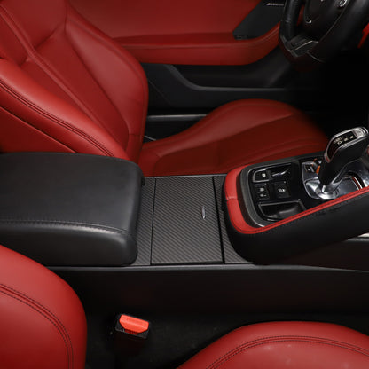 Matt Real Carbon fiber Water Cup Holder Panel Cover Trim For Jaguar F-TYPE 2013+ 5