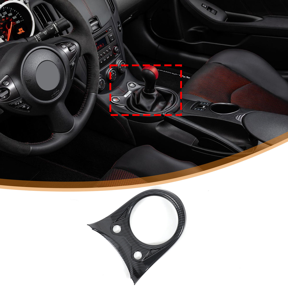 ABS Carbon Center Gear Shift Panel trim Cover For Nissan 370Z Z34 MT 09-20 US 7