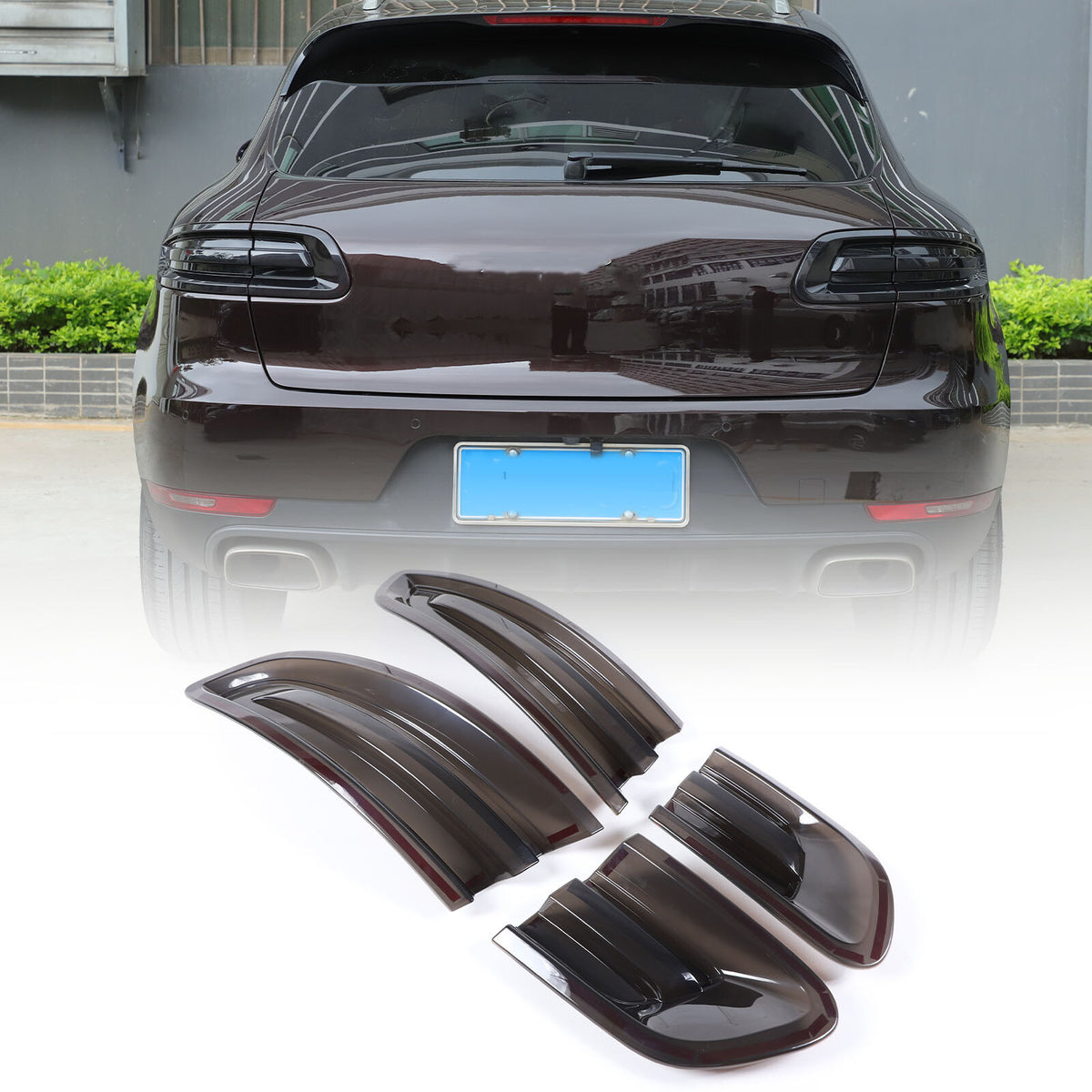 Smoked Black Rear Tail light Lamp Cover Trim Bezel For Porsche Macan 95B 2015-18 3