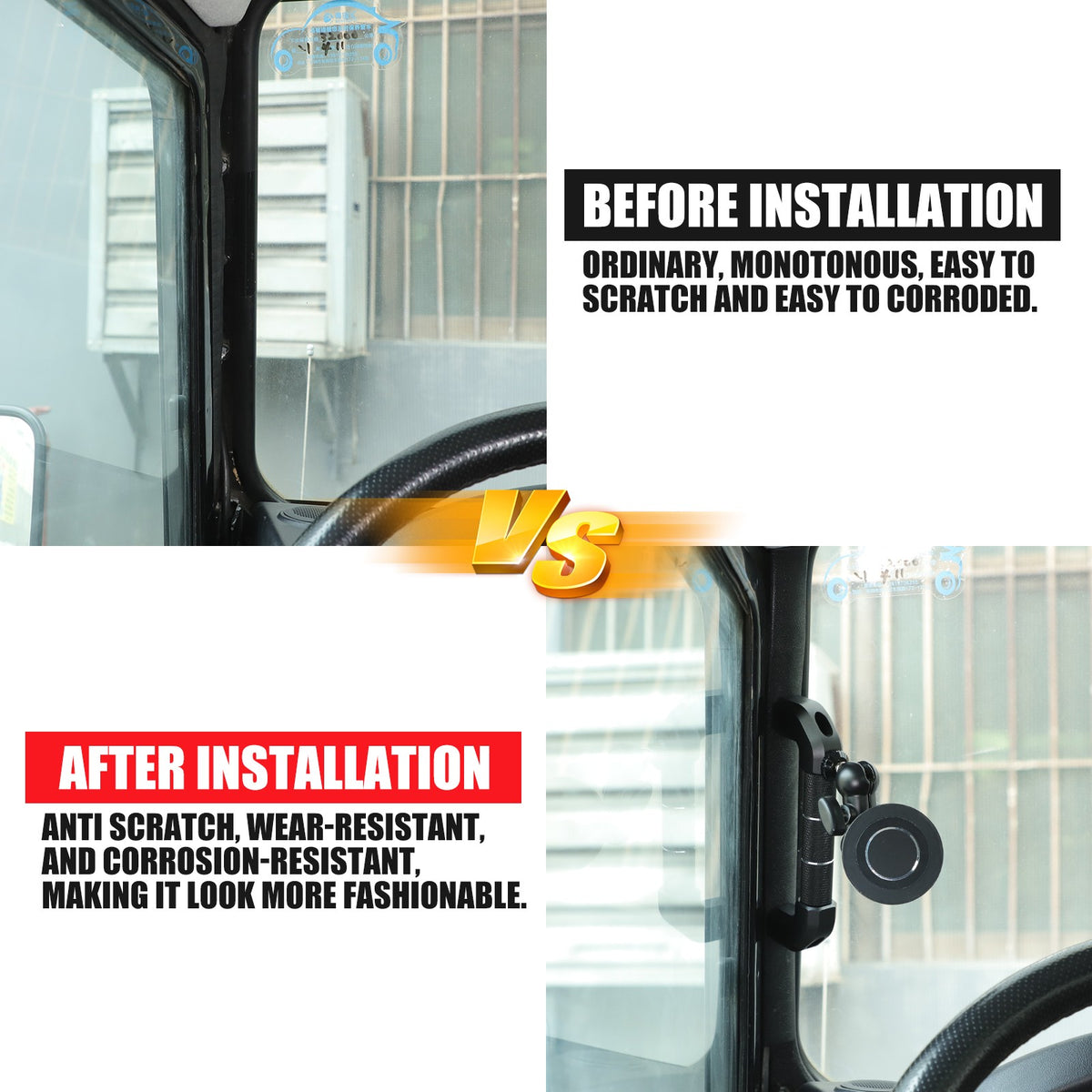 Replace Black A-Pillar Handle W/ Phone Mount For LR Defender L316 2004-2018 19