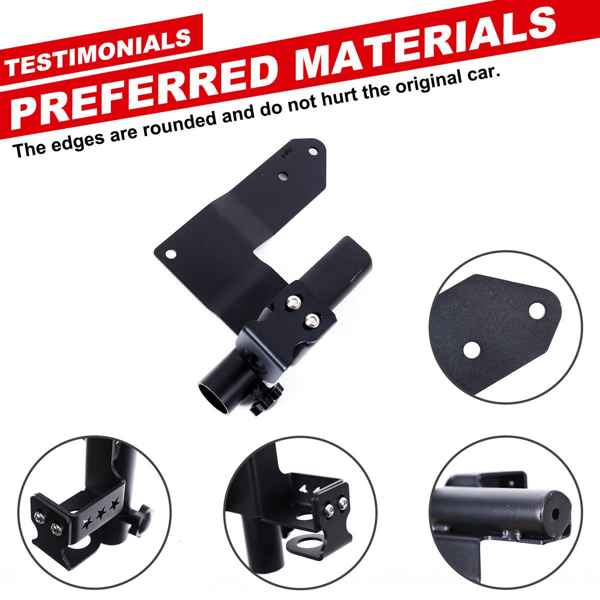 Front Bumper Flagpole Holder Antenna Mount Bracket For Toyota Tundra 2022-25 US 15