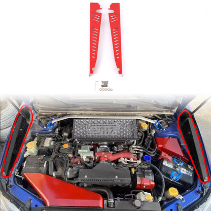 Red Alloy Engine Bay Side Reinforcement Plate Trim For Subaru WRX VA 2015-2021 2