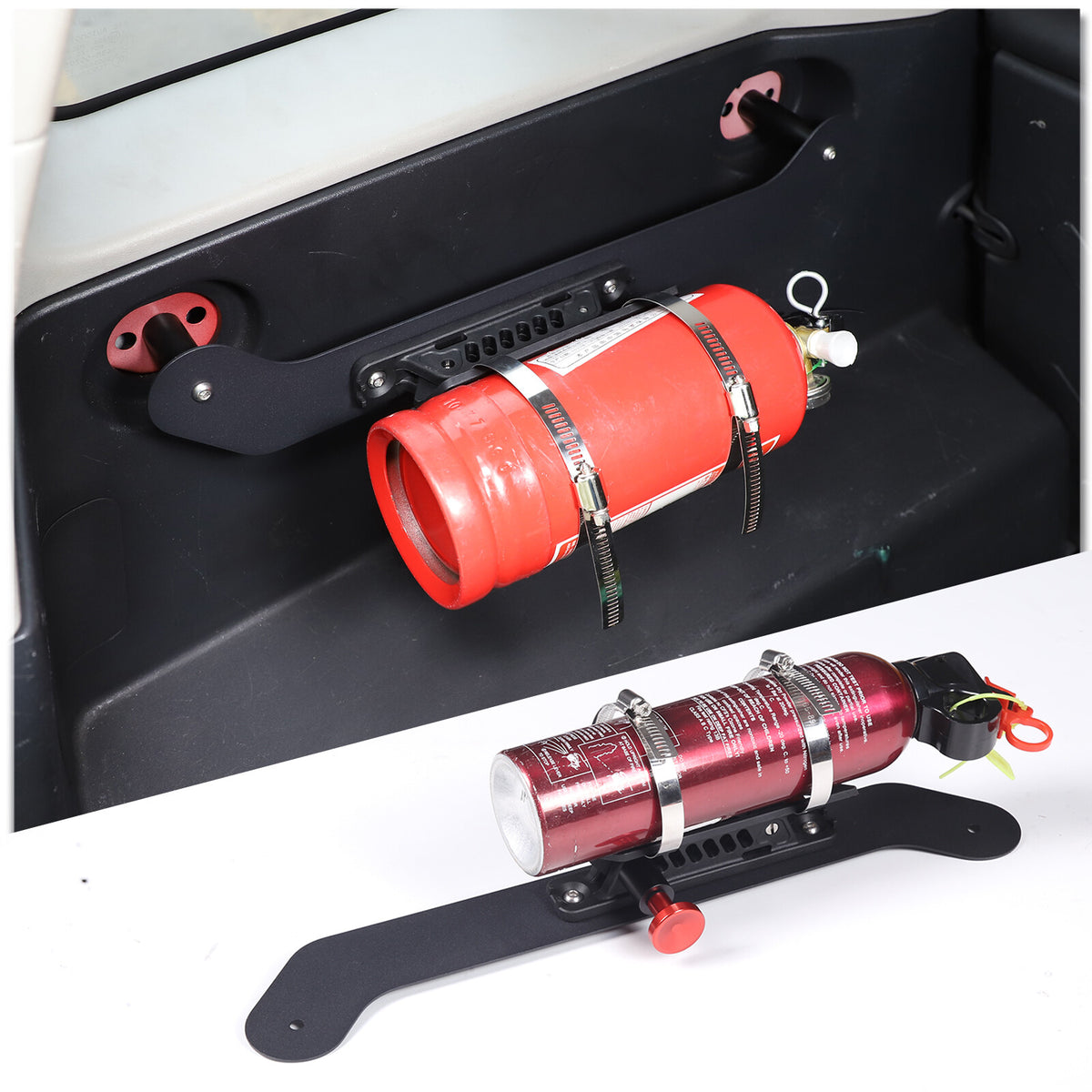 Black Steel Trunk Fire Extinguisher Bracket Holder For Toyota FJ Cruiser 2007-21 2