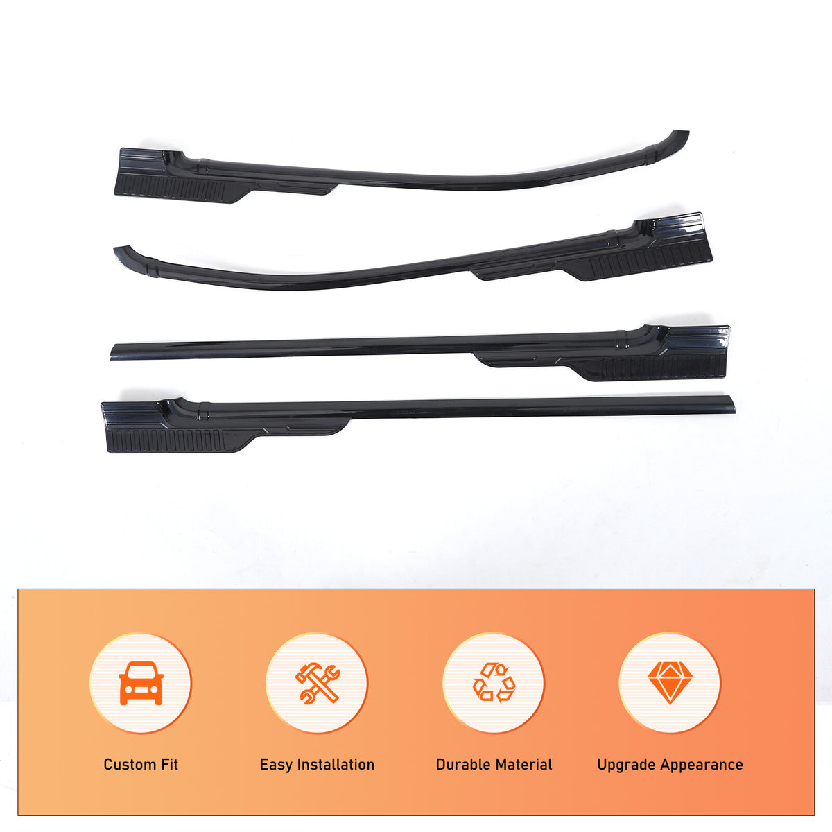 Black ABS Exterior Window Bottom Sill Trim Strip For Toyota Tacoma 2015-2022 20