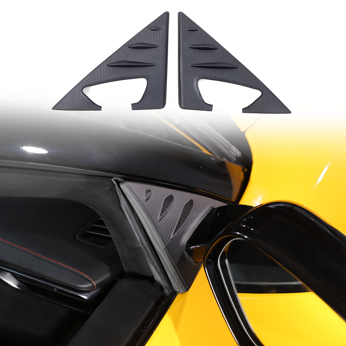 Matte Real Carbon fiber Window A Pillar Triangle Cover Trim for Lotus EMIRA 21+ 5