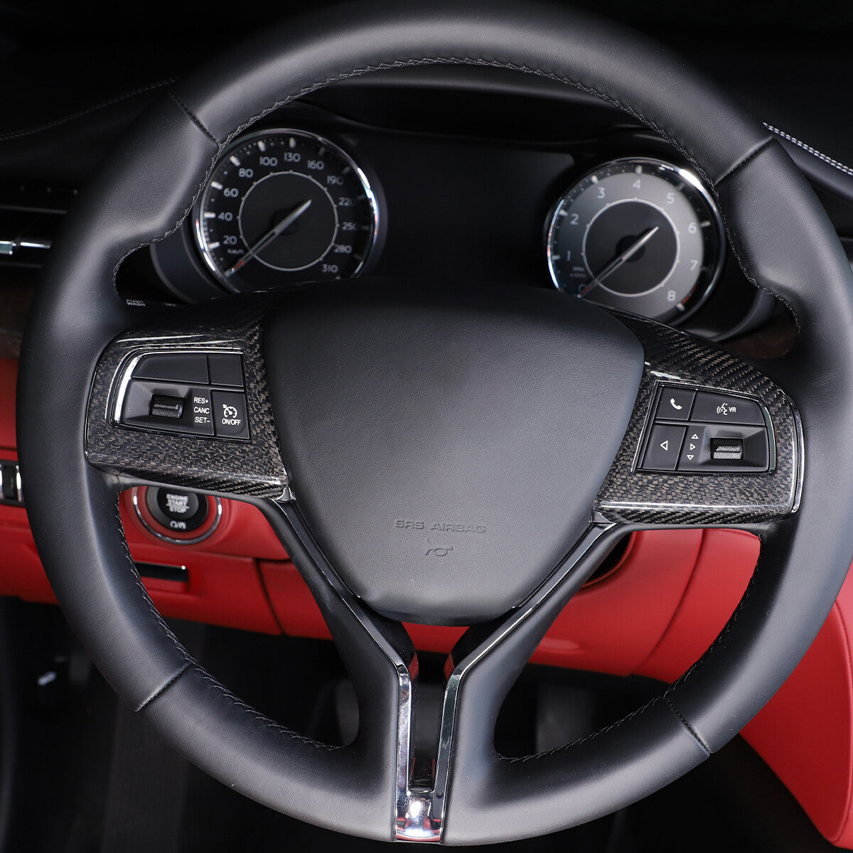 For Maserati Ghibli 2014-23 Real Carbon Fiber Interior Cover Steering Wheel Trim 9