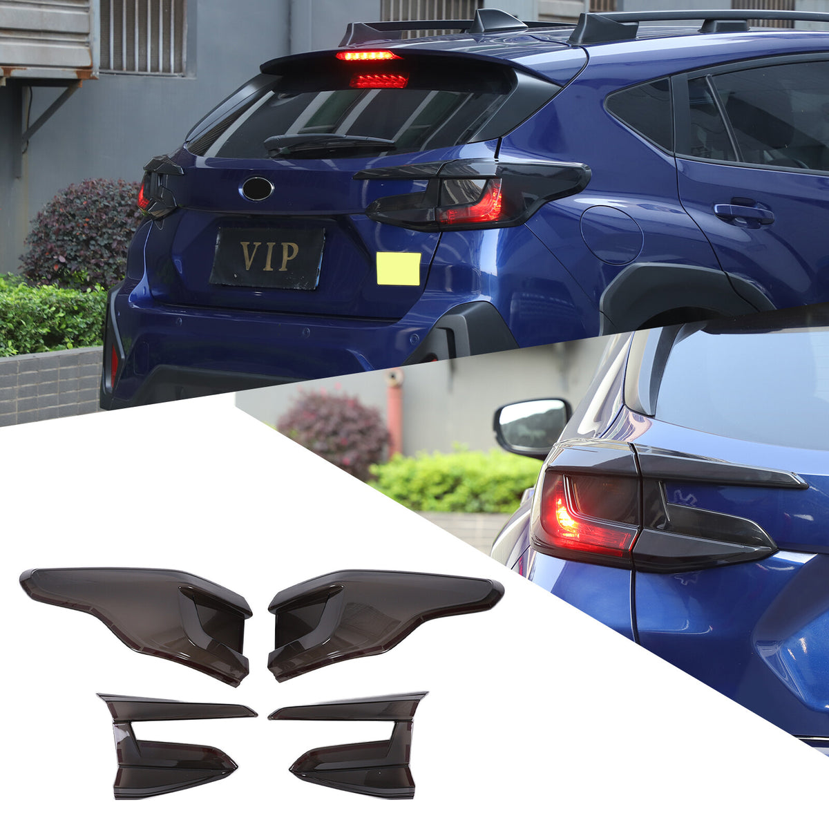 Smoked Black Rear Tail Light Guard Decor Cover Trim For Subaru Crosstrek 2024+ 22