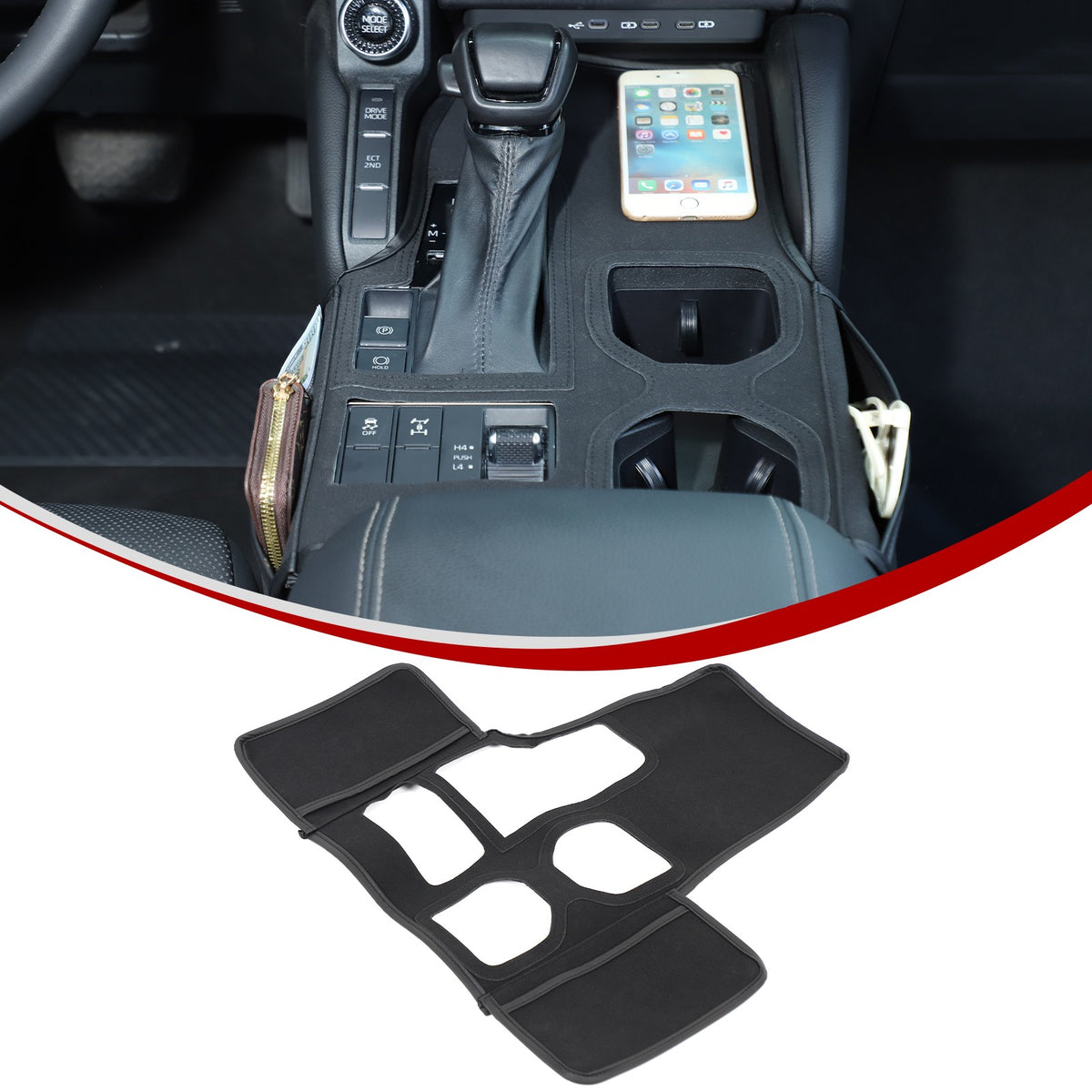 Suede Cloth Center Console Gear Shift Trim Cover For Toyota LC250 Prado 2024+ US 18