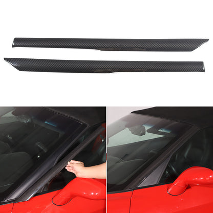 Real Carbon Fiber Exterior Windshield A-Pillar Trim For Corvette C6 05-13 US 16