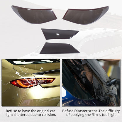 Smoked Black Rear Tail Light Guard Cover Trim Bezel For Infiniti Q60 2016+ US 14