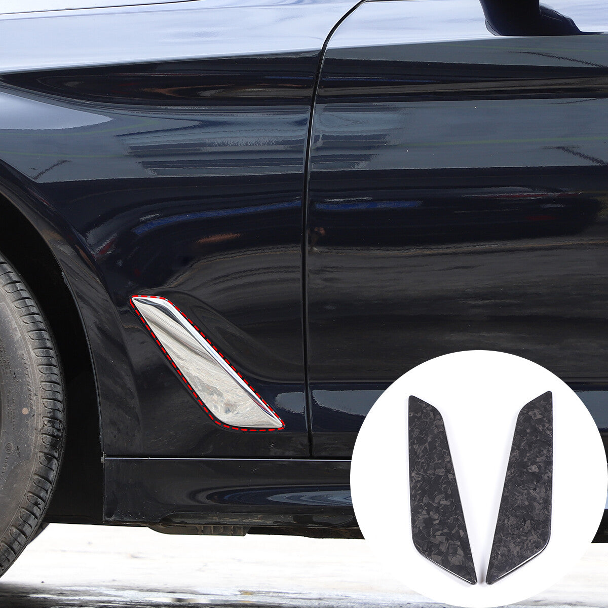 Forged Carbon Car Body Side Air Fender Trim For BMW 5 Series G30 2018-2022 3