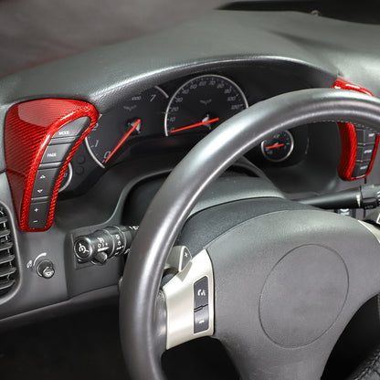 Red Carbon Fiber Dashboard Speedometer Side Cover Trim For Corvette C6 2005-13 7
