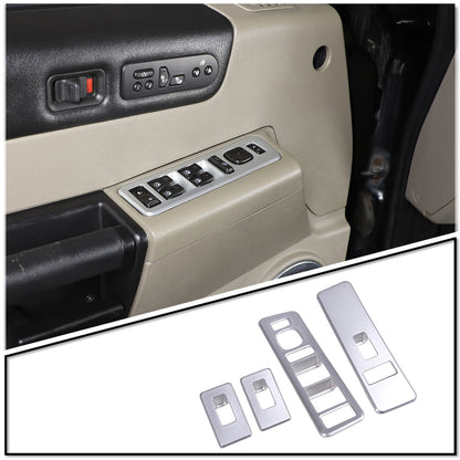 ABS Silver Window Lift Panel Switch Cover Trim For Hummer H2 03-07 7
