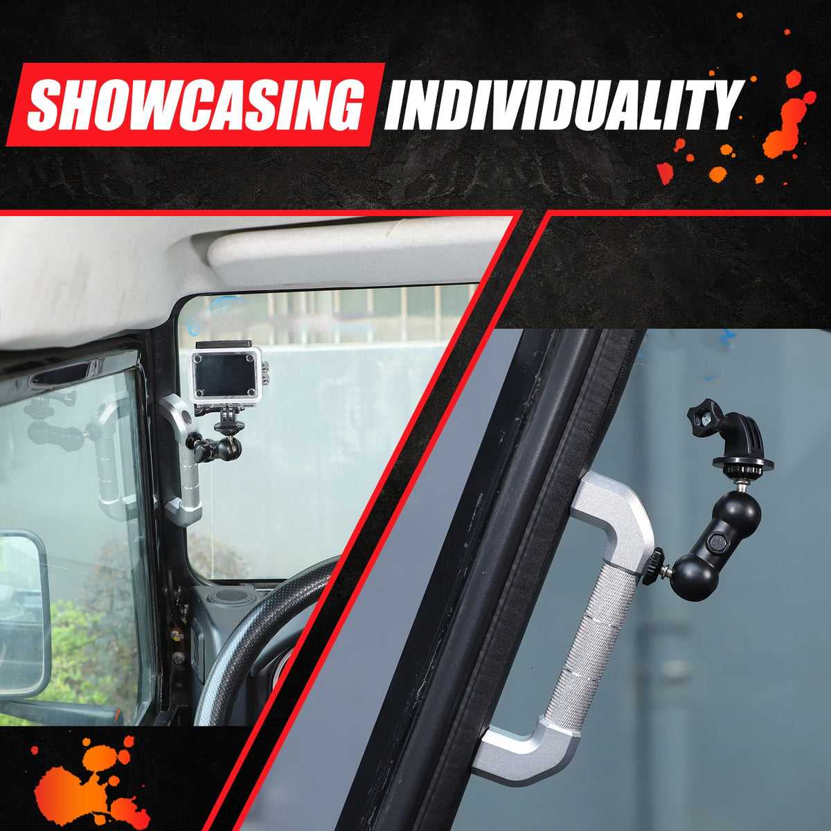 Silver Aluminum A-Pillar Handle W Cam Mount For LR Defender L316 2004-2018 11