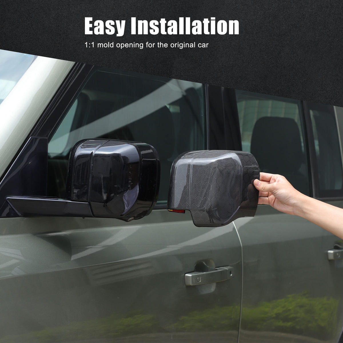 Honeycomb Carbon fiber Side Rear Mirror Cover Caps Trim For LR Defender 2020-24 14
