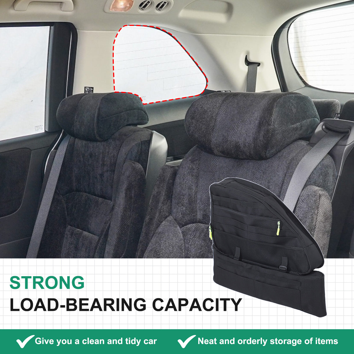 Black Rear Trunk Right Side Storage Bag Organizer For Honda Odyssey RB3 2014-24 14