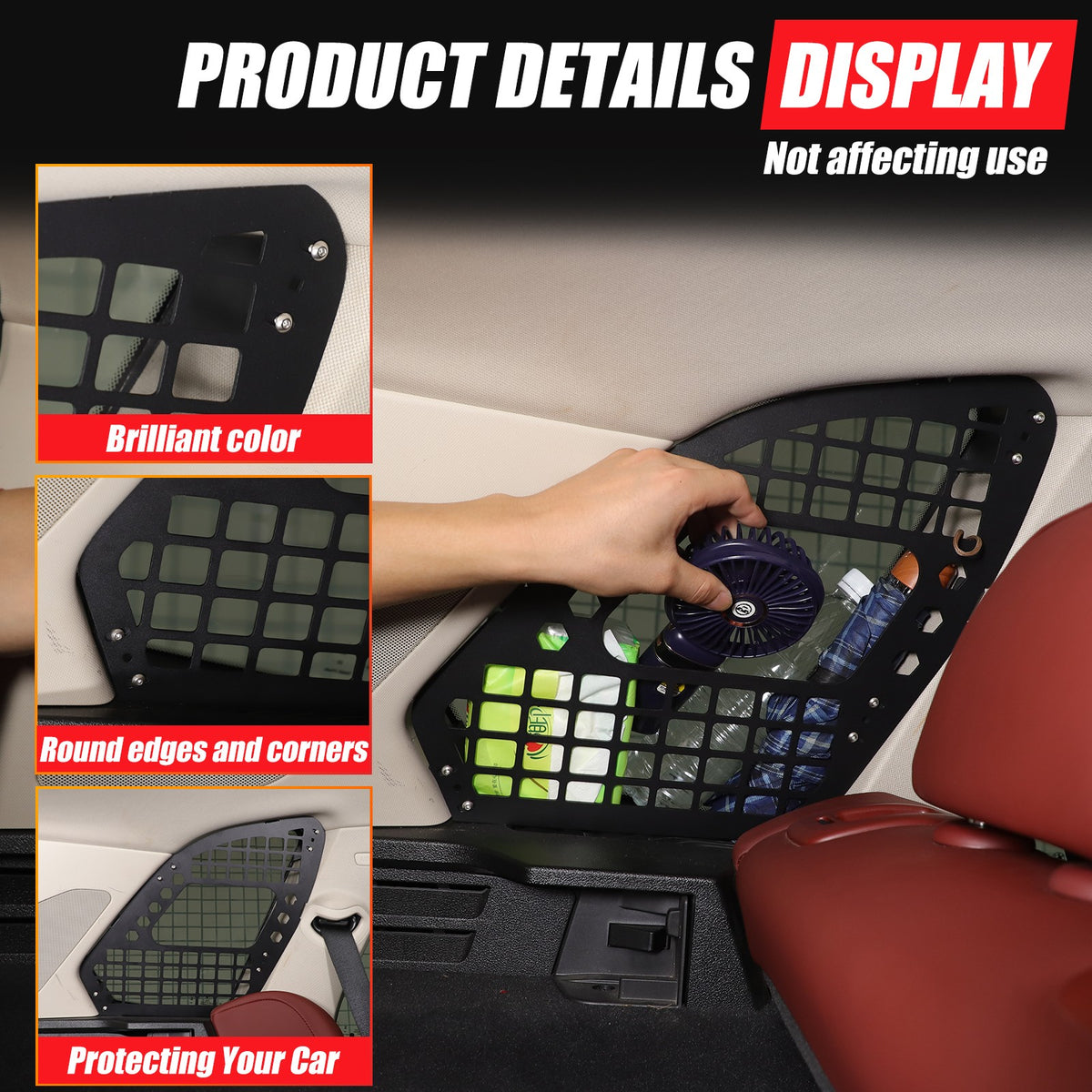 Aluminum Trunk Side Window Storage Hanger Bag Molle Panel For BMW X5 G05 2019-25 9