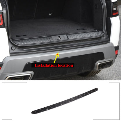 Black Steel Rear Bumper Trunk Sill Cover Trim For LR Range Rover Sport 18-21 2