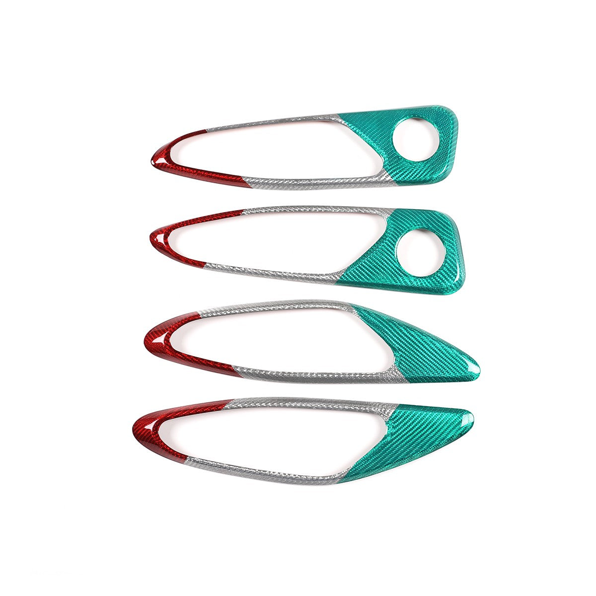 Tri-Color Real Carbon Fiber Inner Door Handle Trim For Alfa Romeo Giulia 2017-20 18