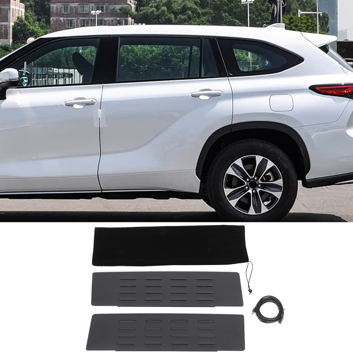 Rear Door Window Louver Air Vent Panel Trim For Toyota Highlander XU70 2022+ 10