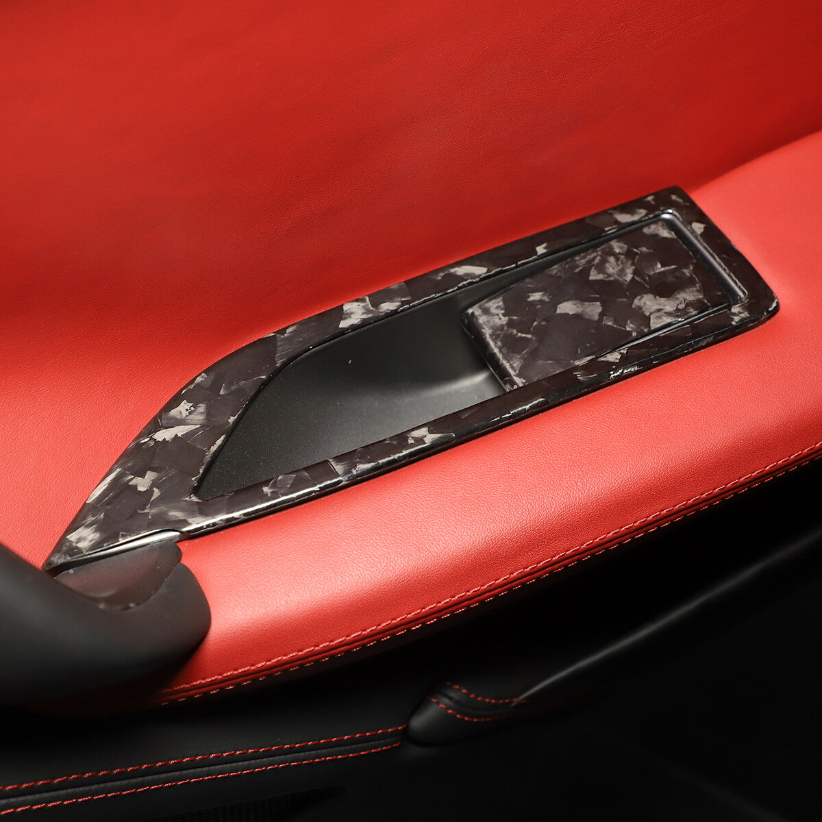 Real Carbon Fiber Window Lift Panel Trim Cover For Ferrari 458 11-16 4