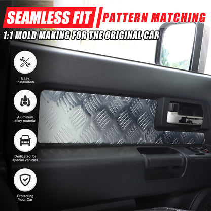 Silver Alloy Interior Car Door Panel Cover Trim For 2007-22 Toyota FJ Cruiser 19