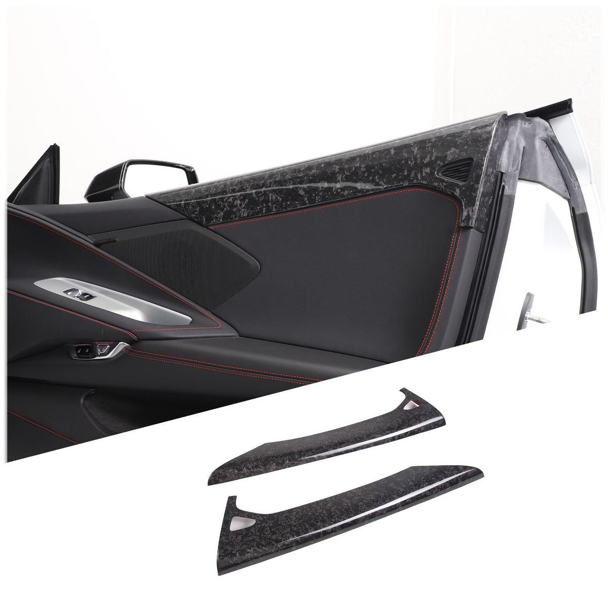 Forged Real Carbon Fiber Full Interior Set Cover Trim Kit For Corvette C8 20-25 - Variants 16-20 41