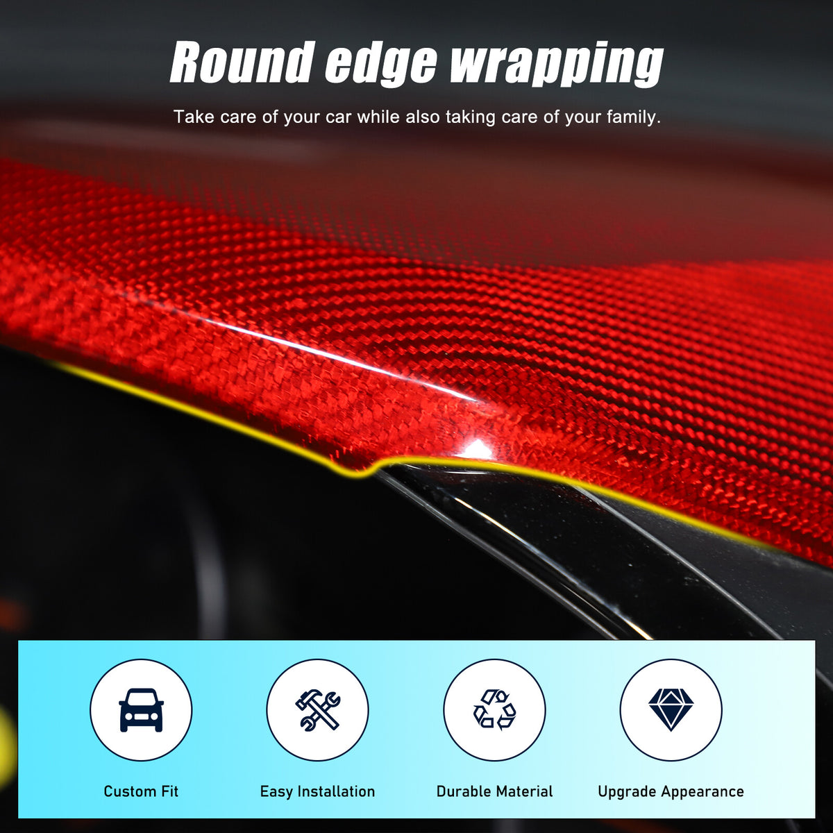 Red Real Carbon Fiber Dashboard Instrument Upper Trim For Subaru WRX VB 2022+ 12