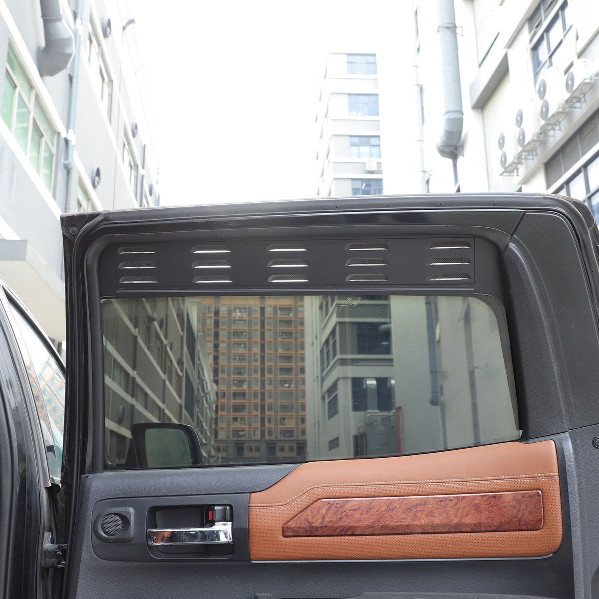 ABS Carbon fiber Rear Window Louver Shutter Cover Trim For Toyota Tundra 2014-21 15