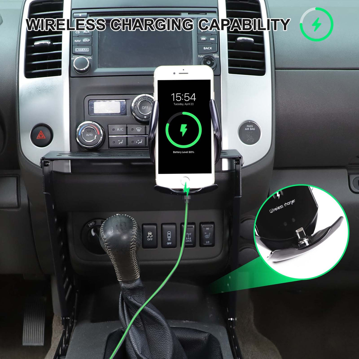 Wireless Center Molle Panel Digital Device Mount For Nissan Frontier D40 2009-17 21