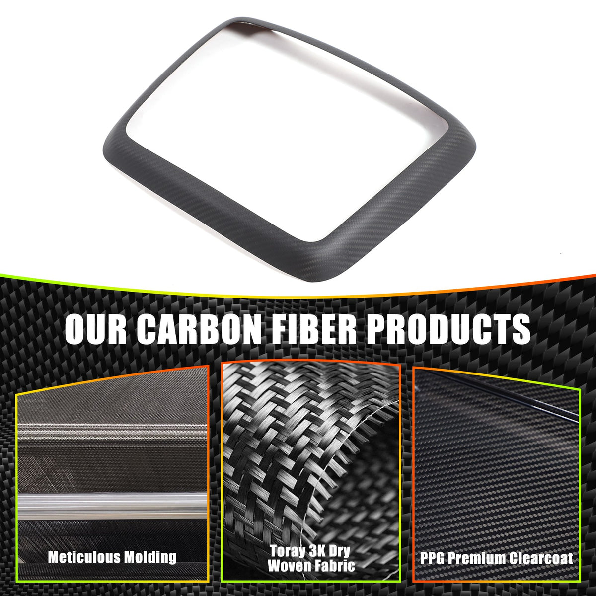 Matte Real Carbon Fiber Center Console CD Panel Trim For Benz G-Class W463 12-18 7