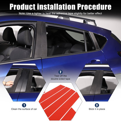 Real Carbon Fiber B-Pillar Panel Decal Trim For Subaru Crosstrek GU 2024+ 10