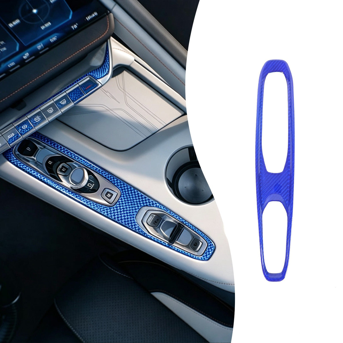 Blue Real Carbon Fiber Gear Shift Indicator Trim For Corvette C8 2026+ 1