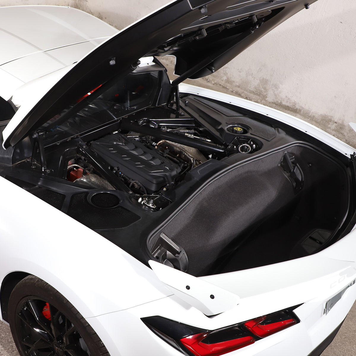 Engine Bay Side Black Stainless Steel Cover Plate Net For 20-26 Corvette C8 US 4